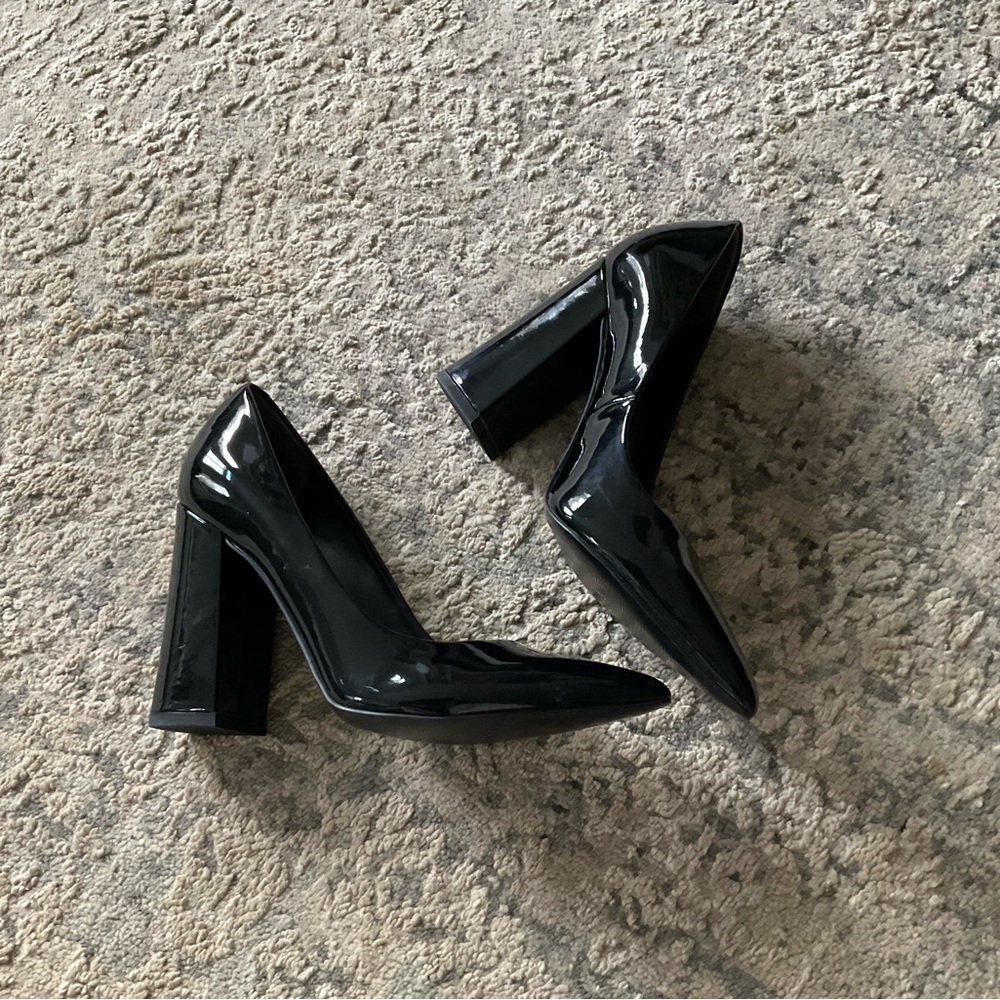 Guess Black Patent Leather Block Heels